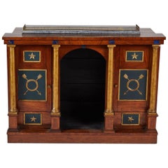 Early 19th Century Empire Console Cabinet with Parcel-Gilt and Lapis Details