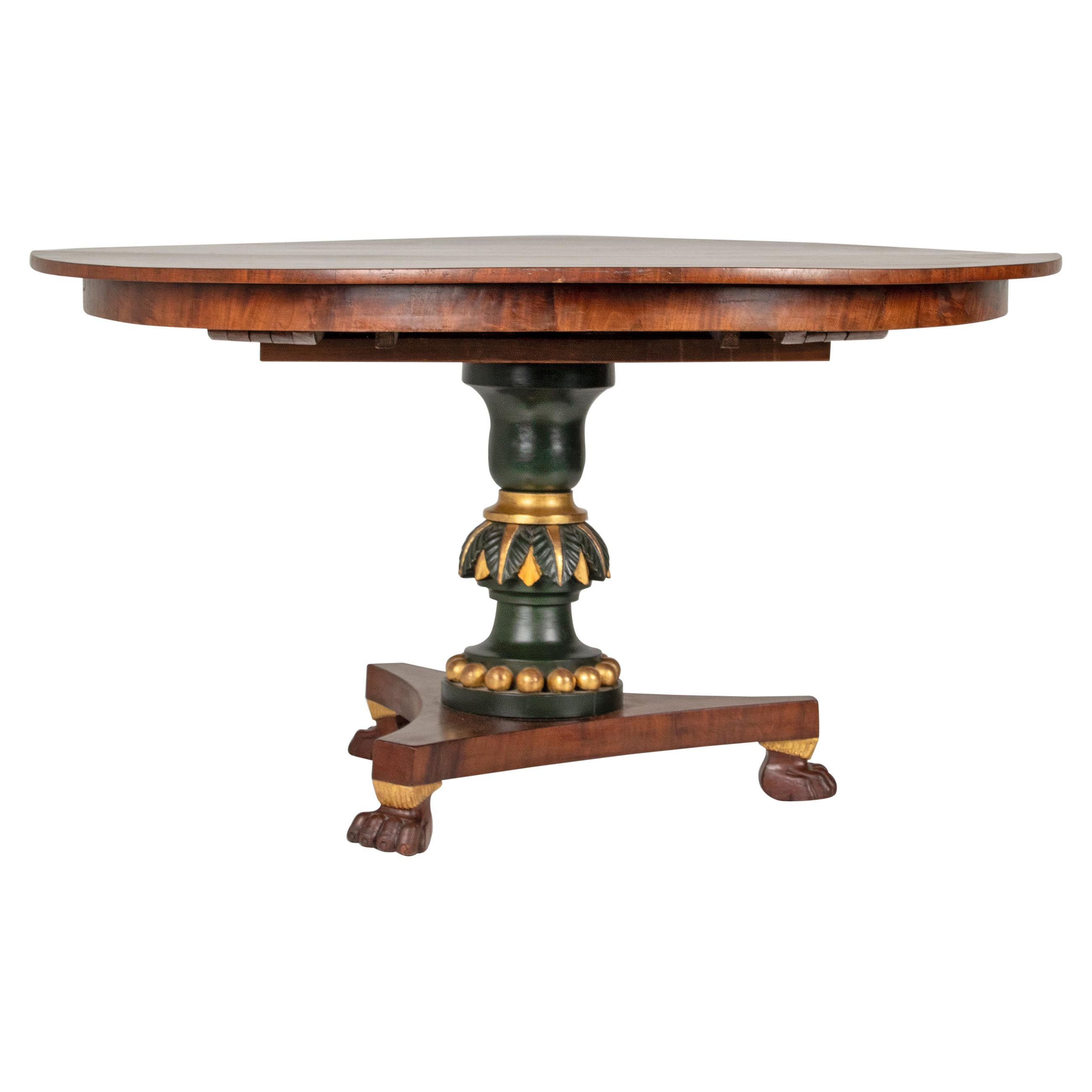 Early 19th Century Empire Dutch Mahogany Dining Table