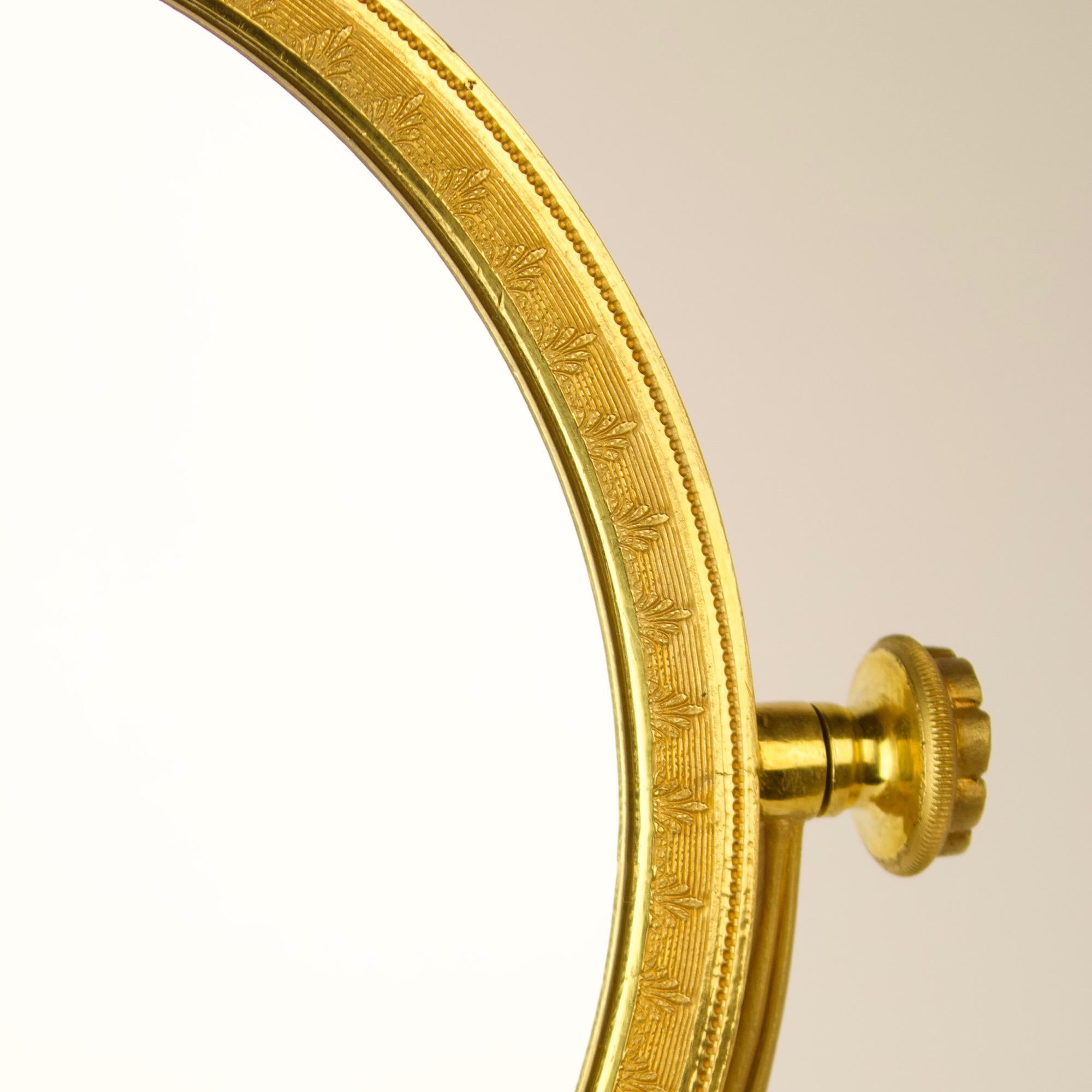 Early 19th Century Empire Female Bacchantes Caryatids Gilt Bronze Table Mirror 4