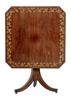 Early 19th Century Empire Inlaid Mahogany Tilt Top Table
