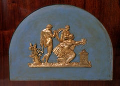 Early 19th Century Neoclassical Mahogany Vitrine with Mythological scene, Berlin