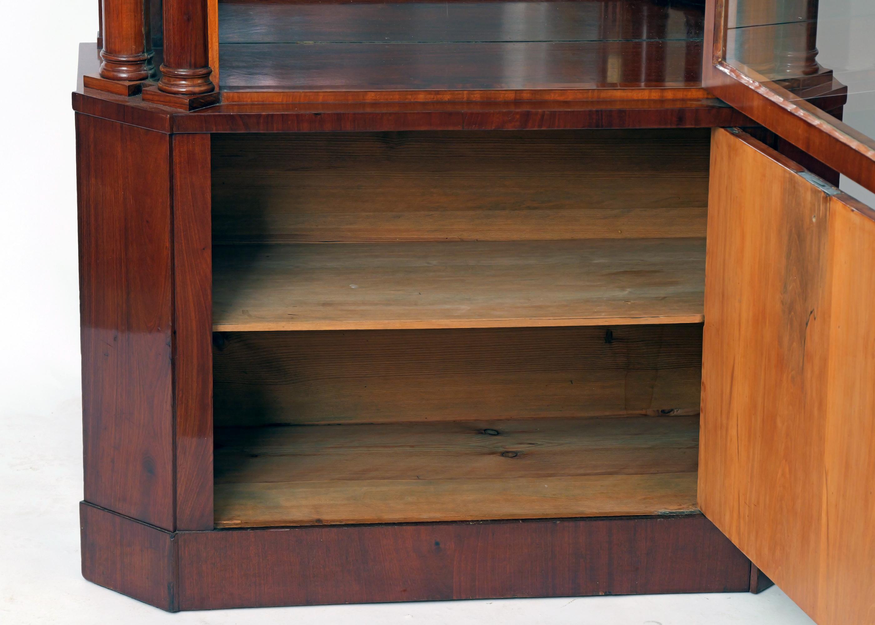 Early 19th Century Neoclassical Mahogany Vitrine with Mythological scene, Berlin siglo XIX en venta