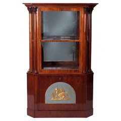Early 19th Century Neoclassical Mahogany Vitrine with Mythological scene, Berlin