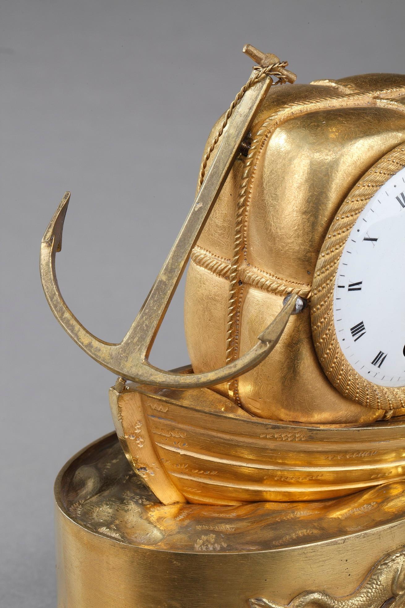 Early 19th Century Empire Ormolu Clock The Sailor 3