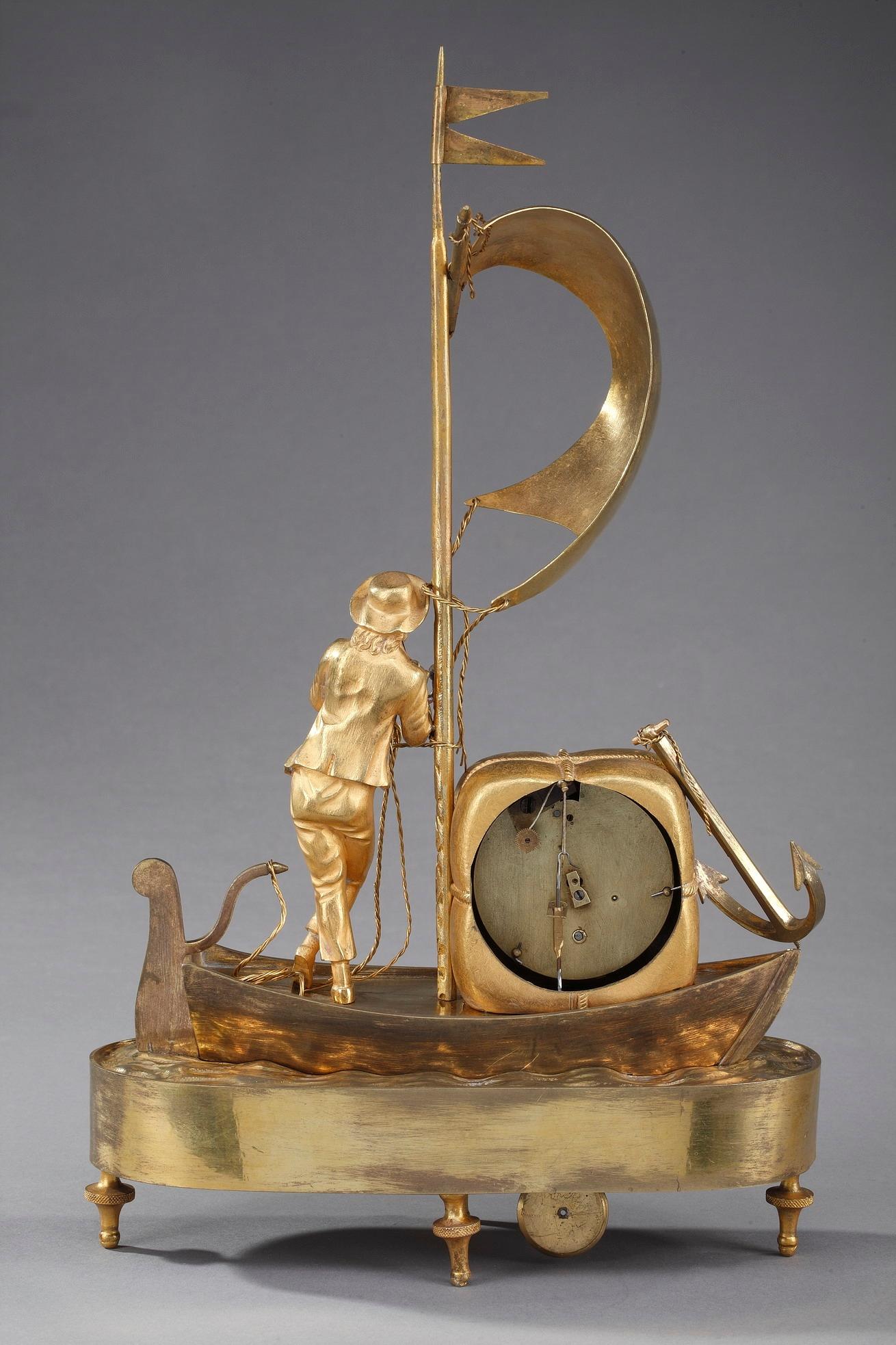 Early 19th Century Empire Ormolu Clock The Sailor 5