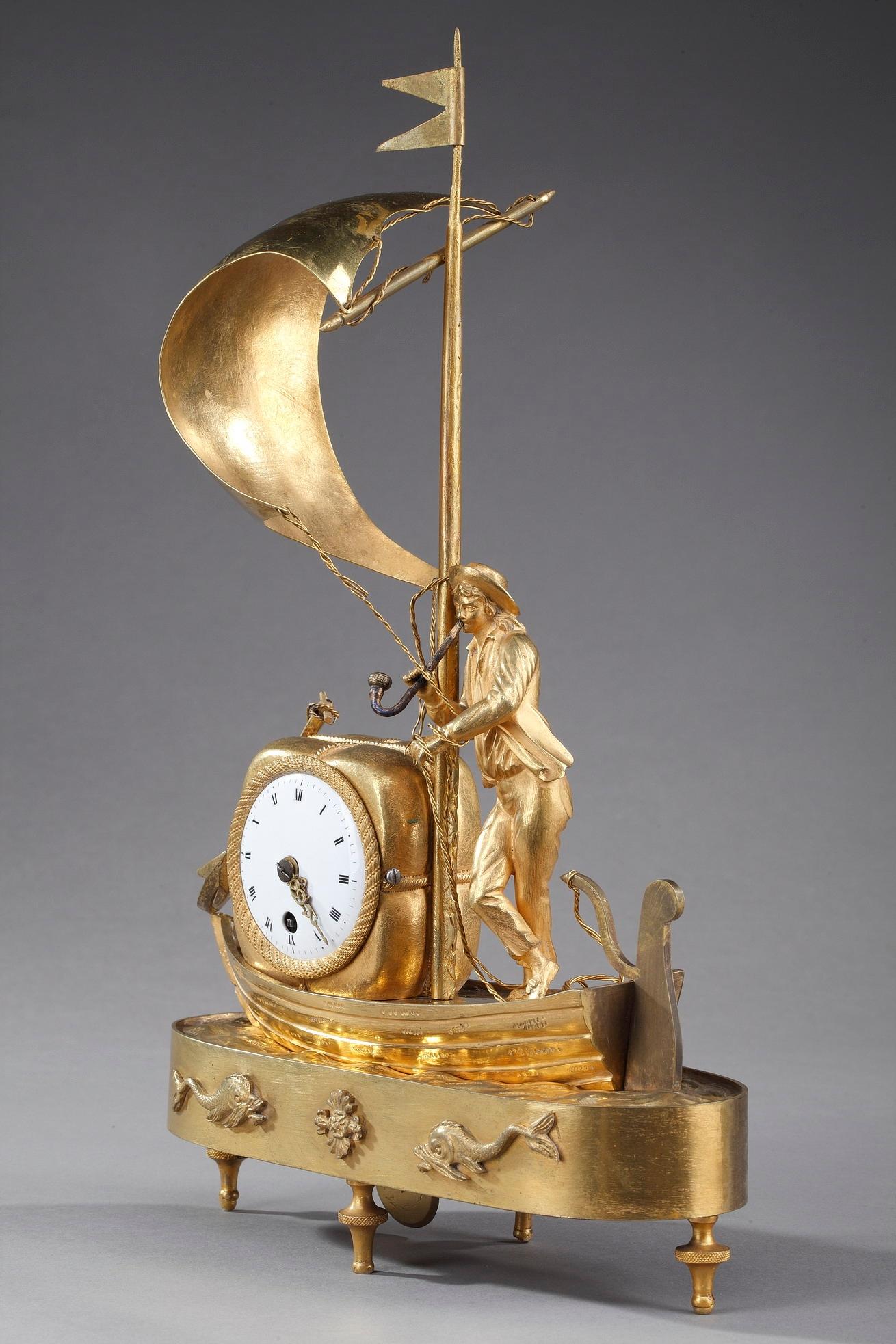 Early 19th Century Empire Ormolu Clock The Sailor 9