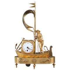 Antique Early 19th Century Empire Ormolu Clock The Sailor