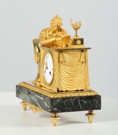 Early 19th Century Empire Ormolu Mantel Clock, La Lecture, Paris, c. 1813