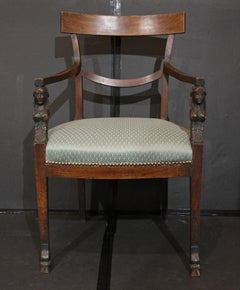 Fauteuil (ou chaise à accoudoir) d'époque Empire du début du 19e siècle, français