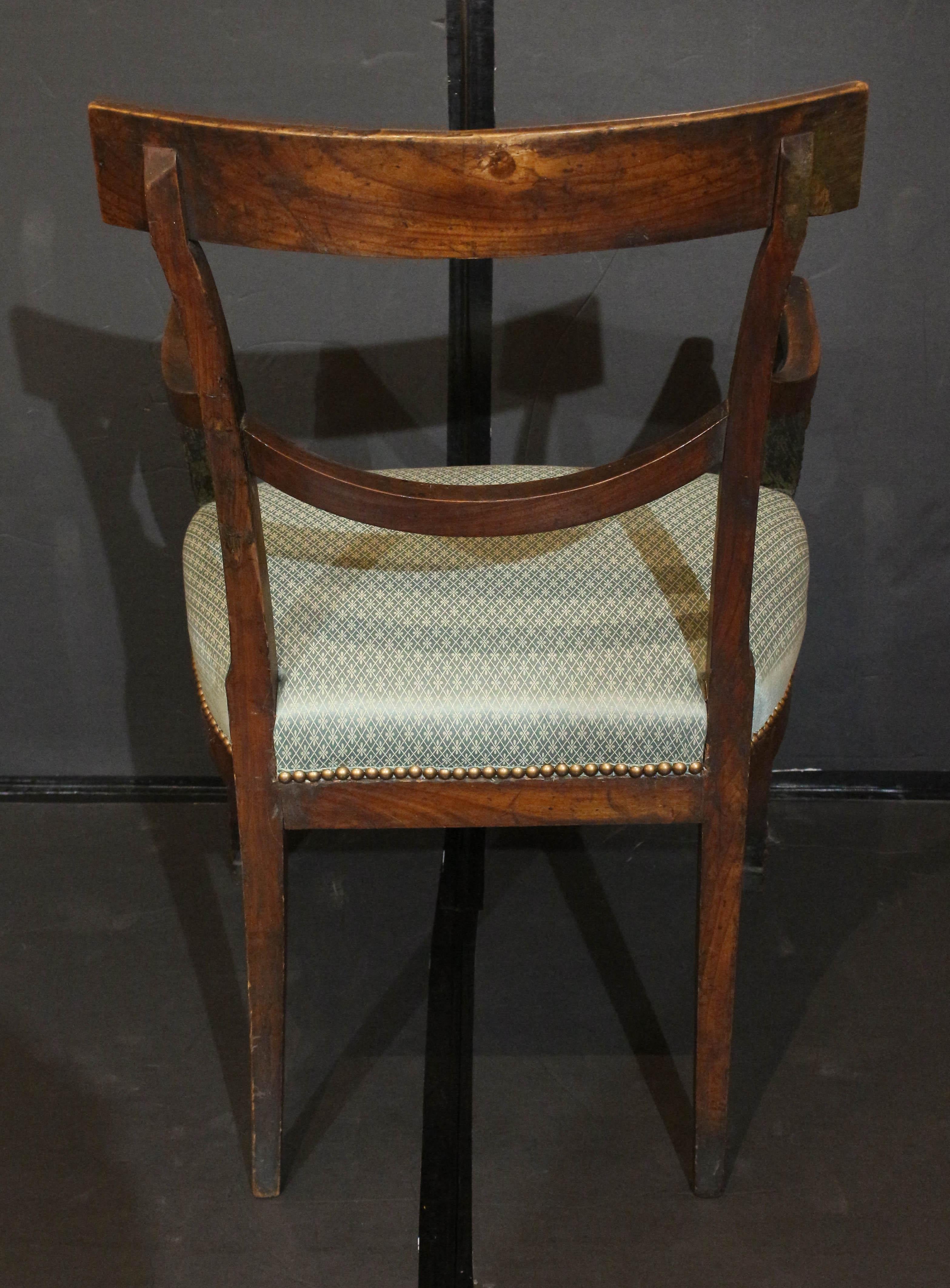 Early 19th Century Empire Period Fauteuil (or Open Arm Chair), French 1
