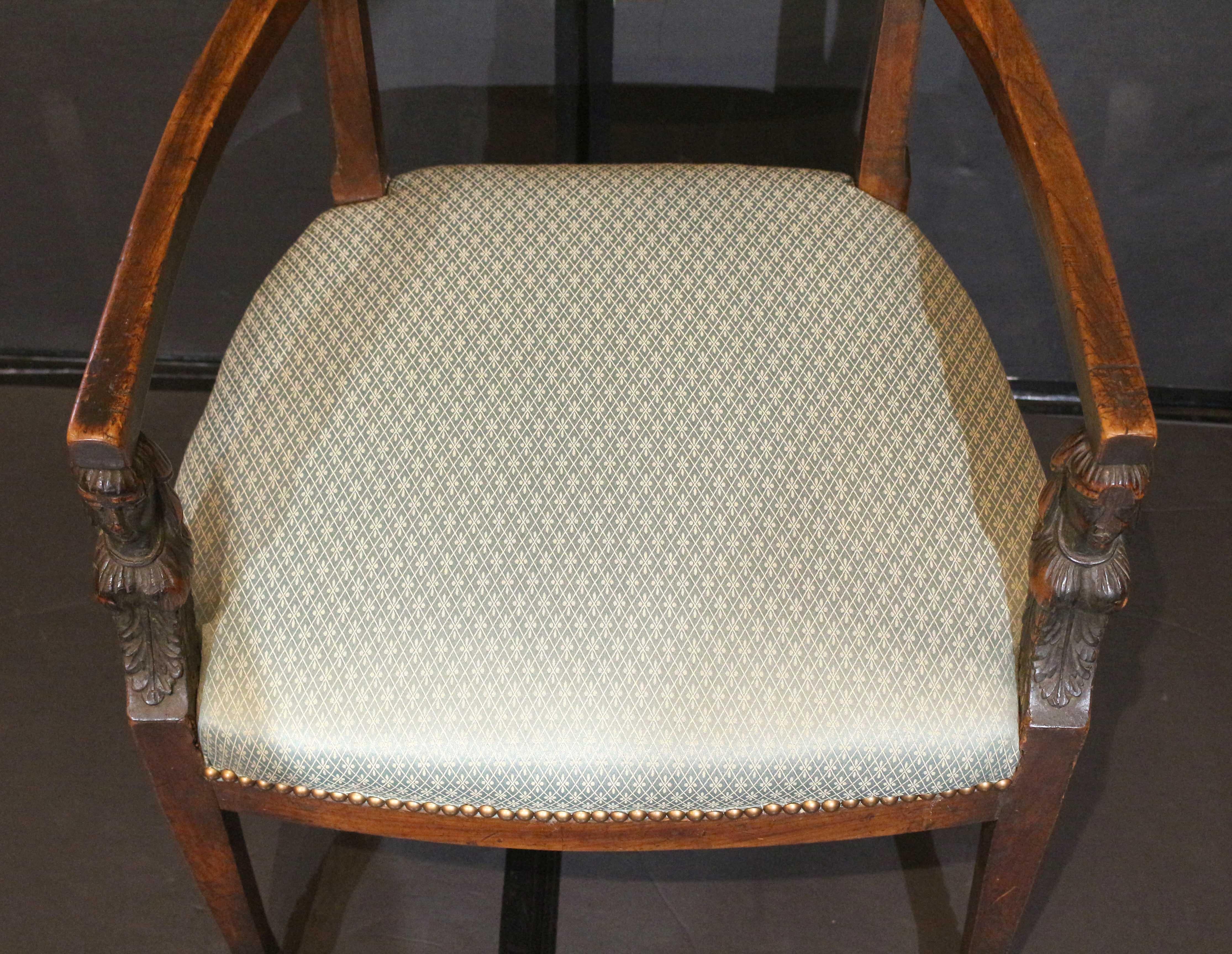 Early 19th Century Empire Period Fauteuil (or Open Arm Chair), French 2