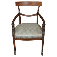Antique Early 19th Century Empire Period Fauteuil (or Open Arm Chair), French