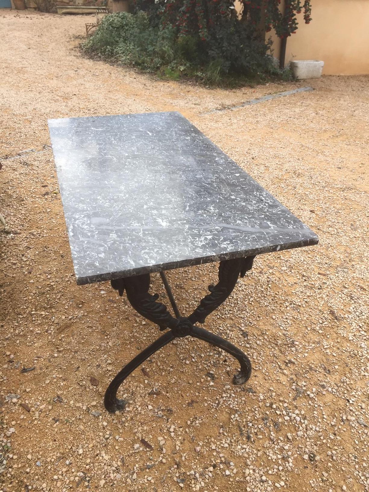 Early 19th Century, Empire Period Gooseneck Base Marble Table 3