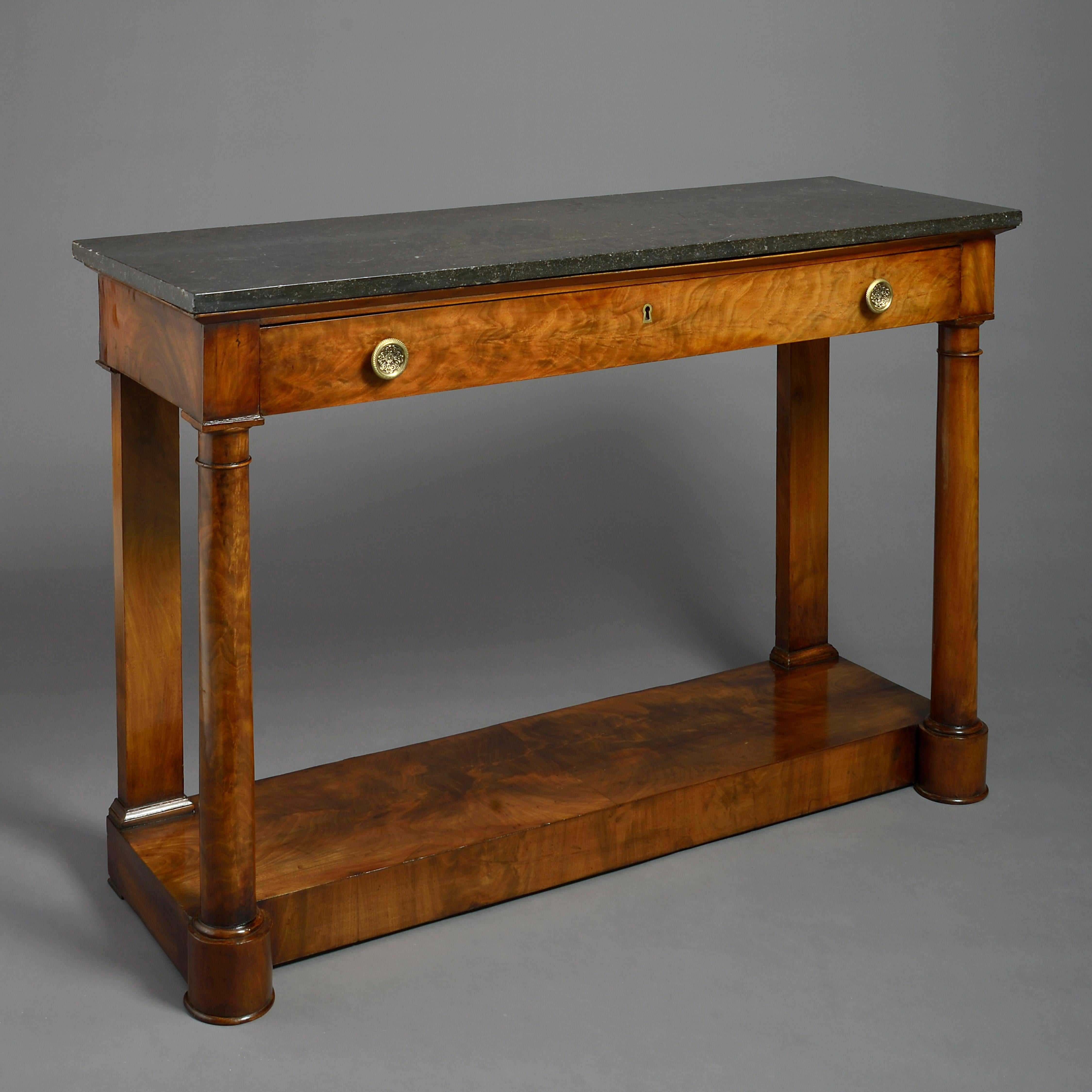 French Early 19th Century Empire Period Mahogany Console Table