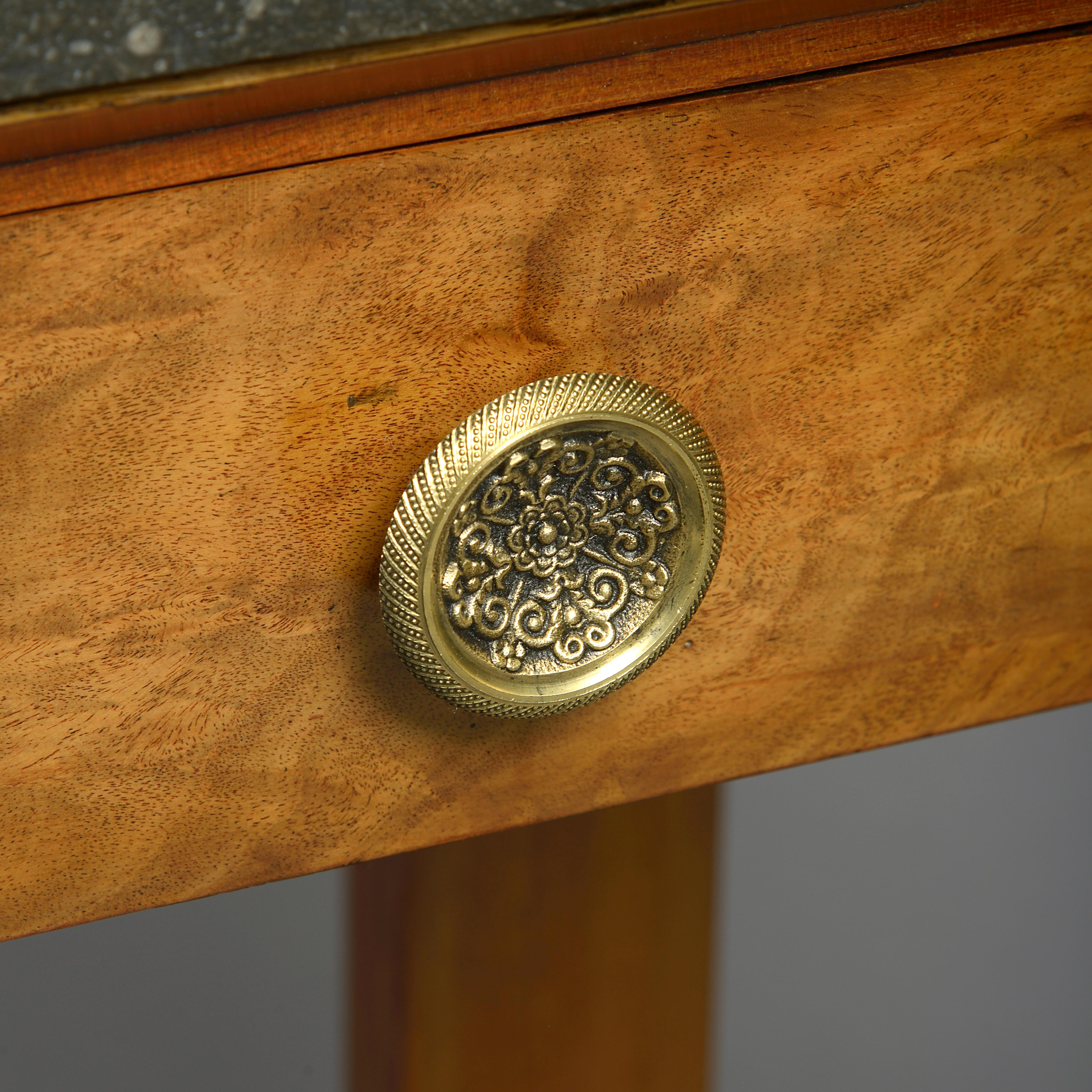 Brass Early 19th Century Empire Period Mahogany Console Table