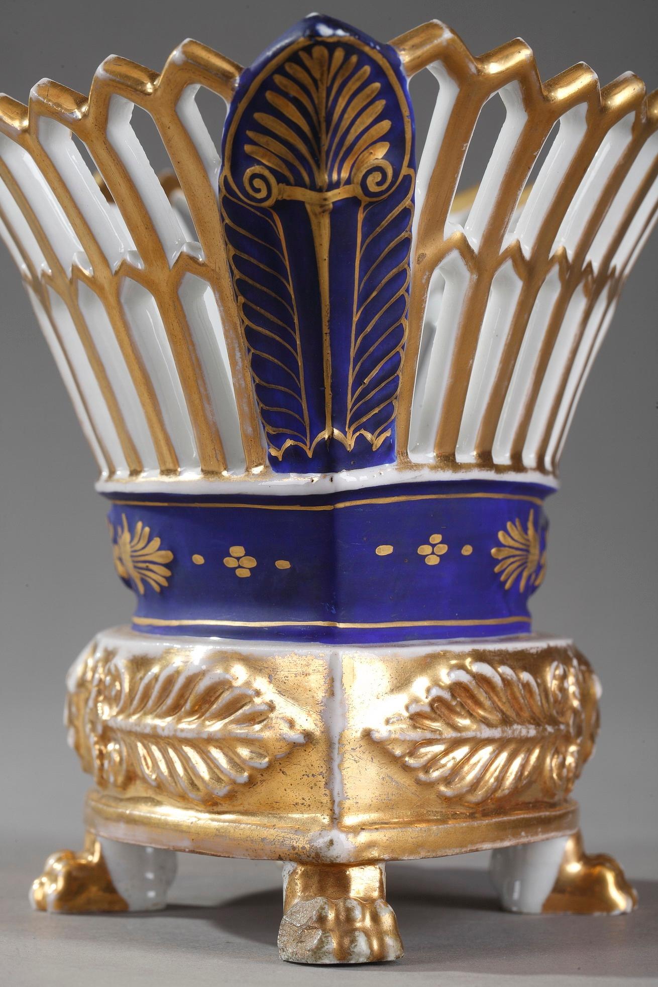 Early 19th Century Empire-Period Paris Porcelain Basket 6