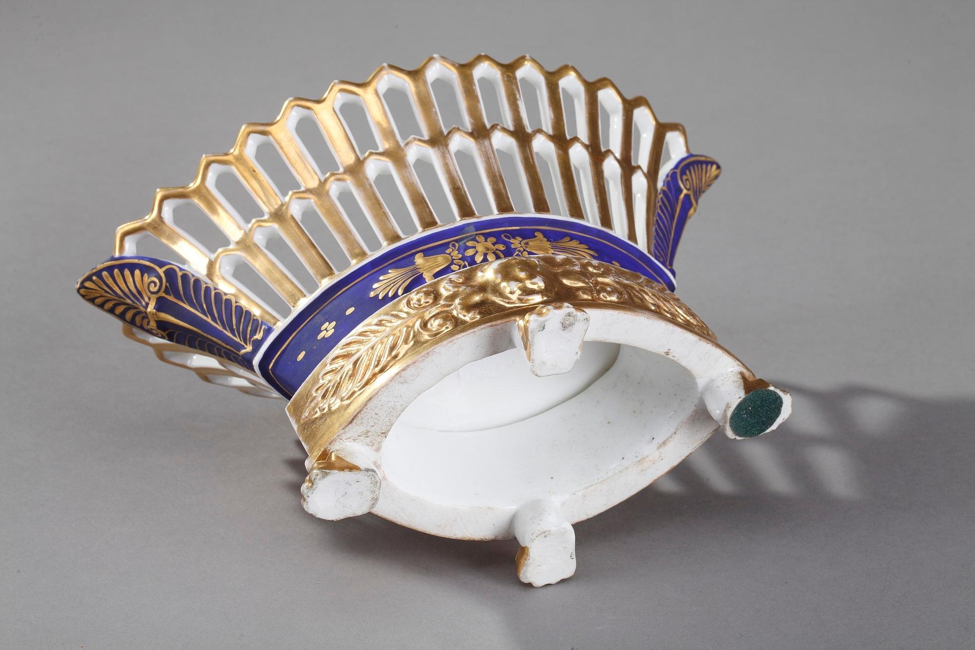 Early 19th Century Empire-Period Paris Porcelain Basket 11