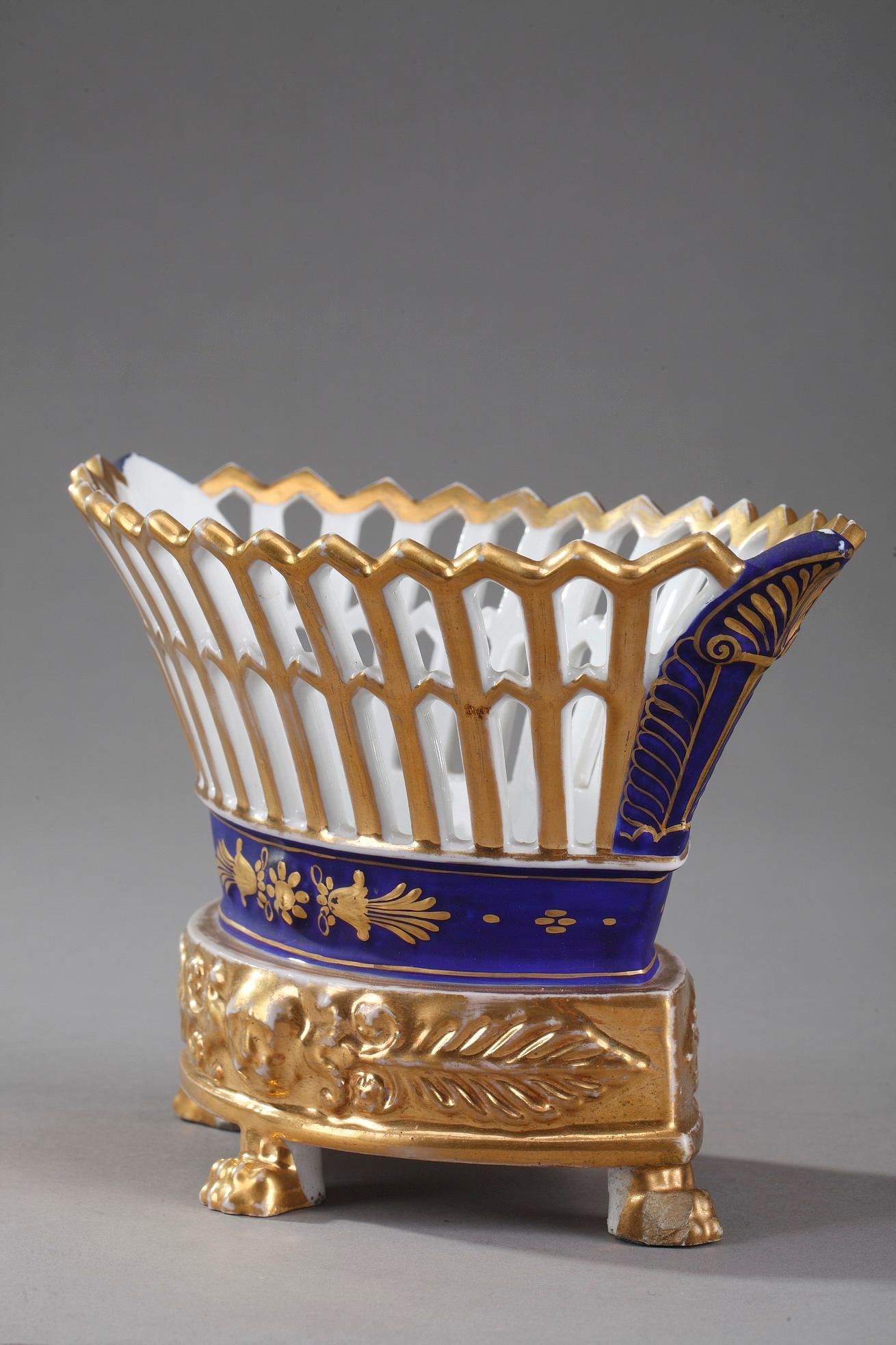Early 19th Century Empire-Period Paris Porcelain Basket 1