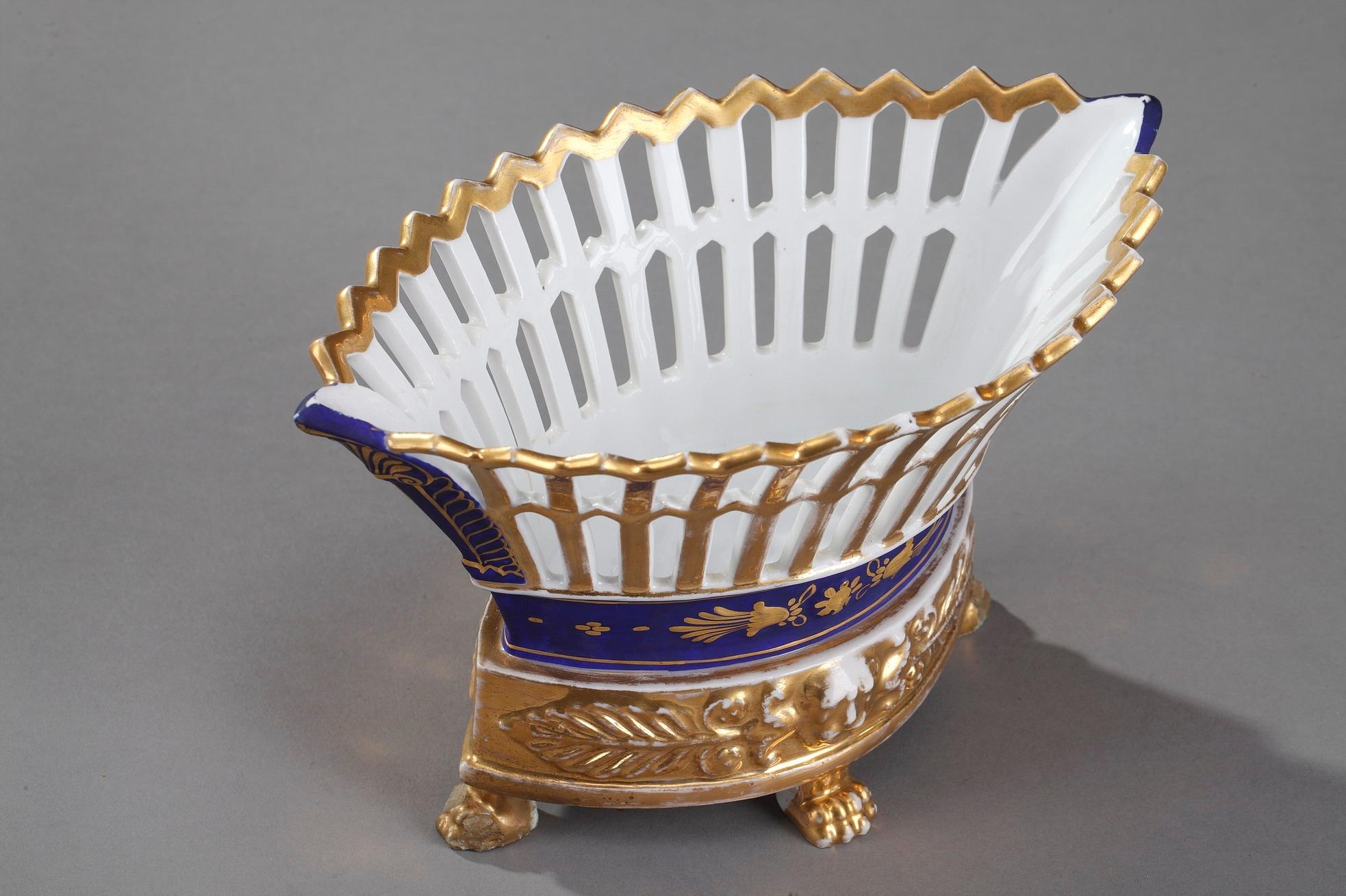 Early 19th Century Empire-Period Paris Porcelain Basket 2