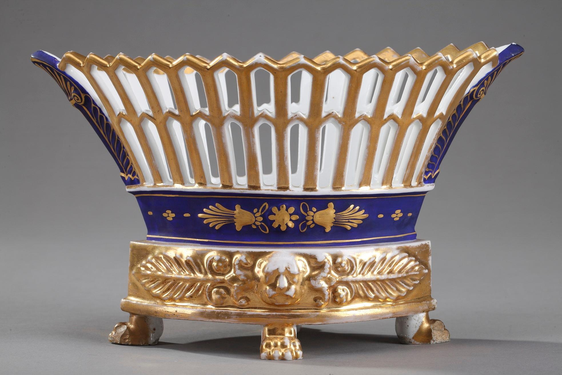 Early 19th Century Empire-Period Paris Porcelain Basket 5