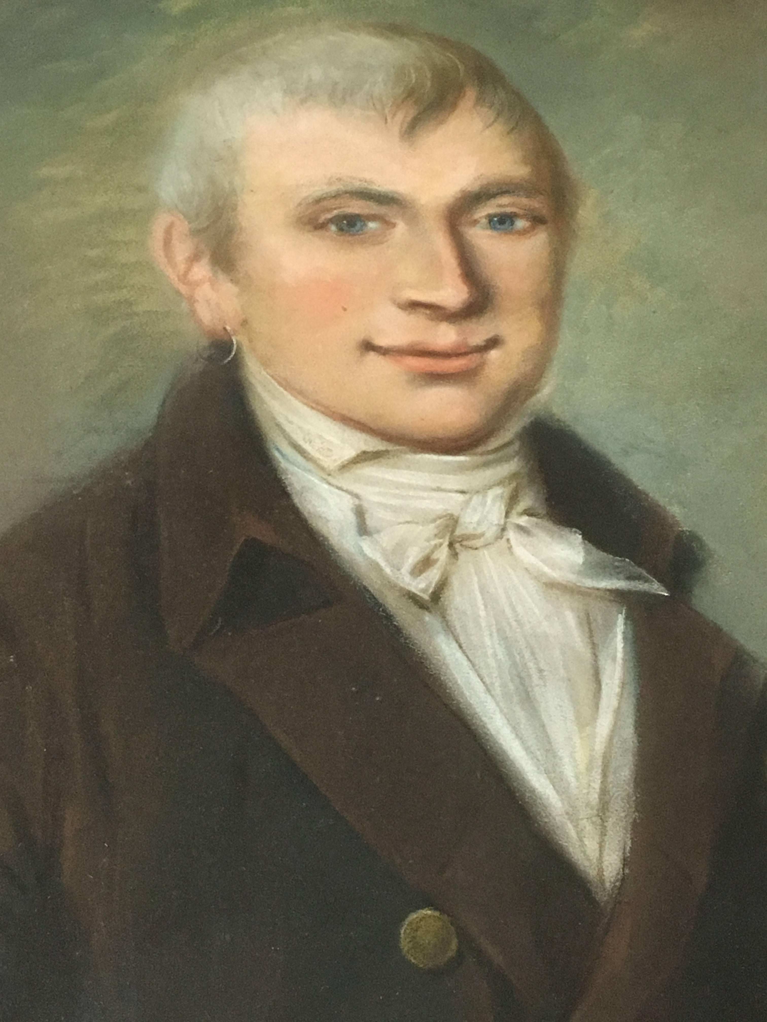 Painted Early 19th Century Empire Period Portrait of a Gentleman For Sale