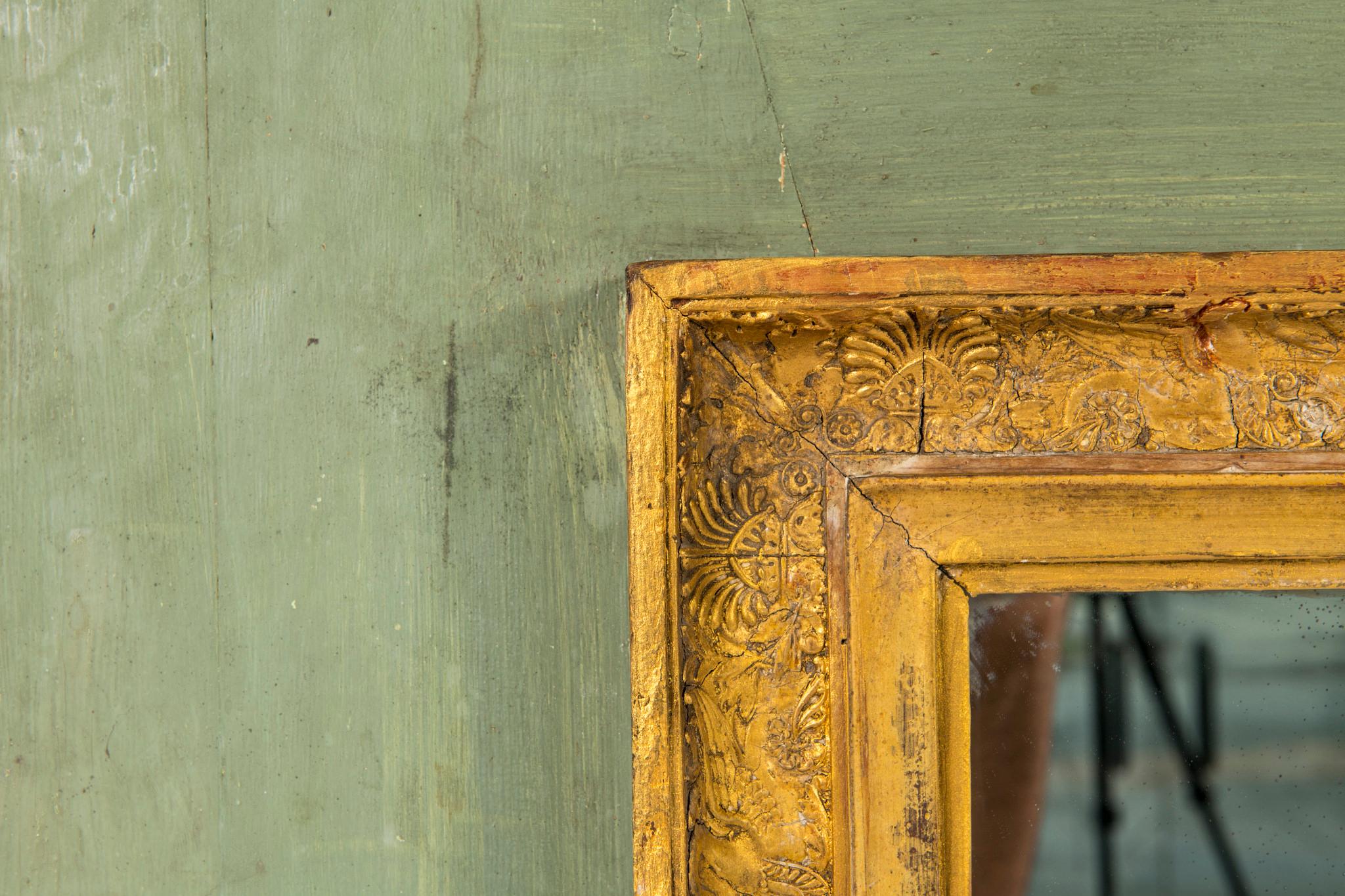 Gilt Early 19th Century Empire Trumeau Mirror For Sale