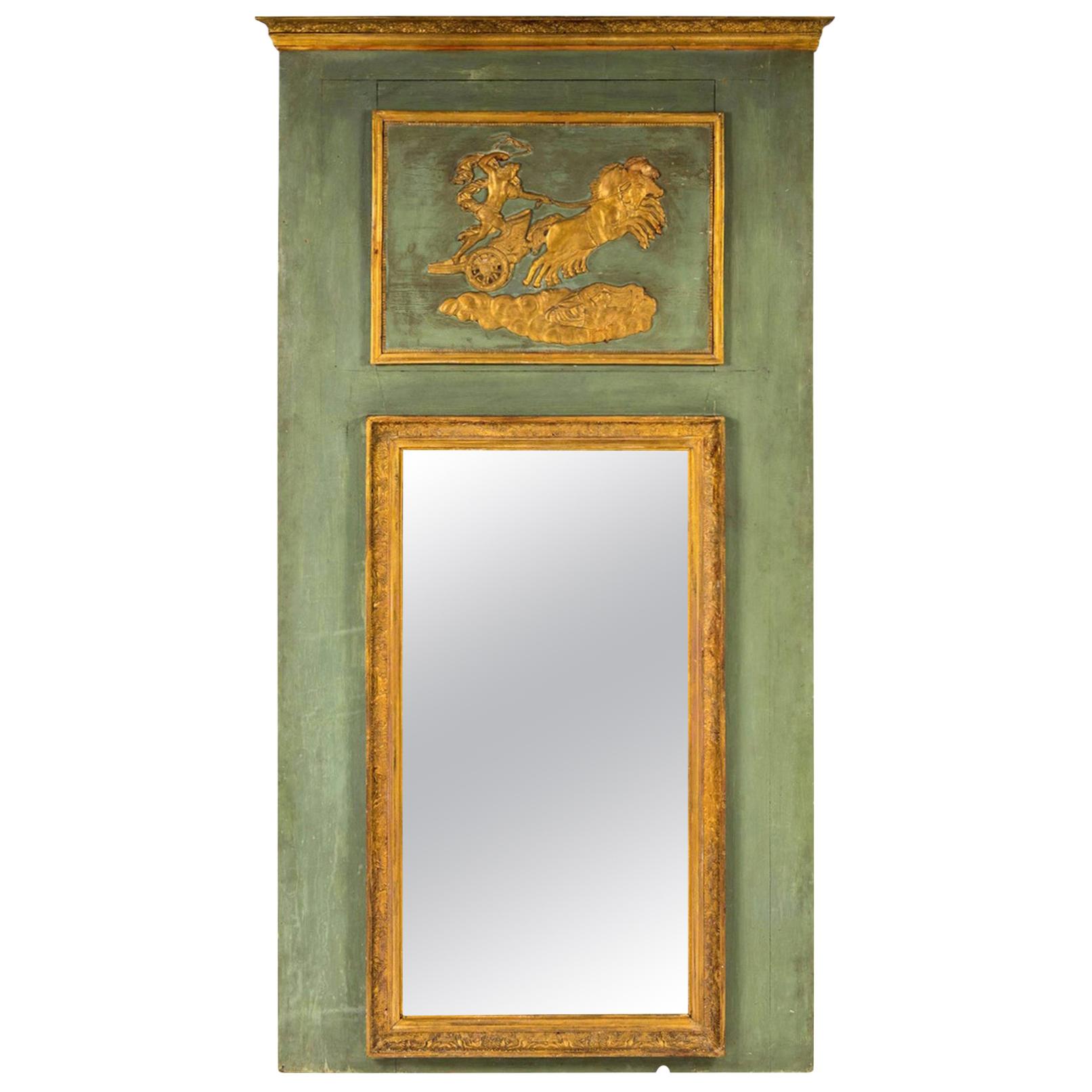 Early 19th Century Empire Trumeau Mirror For Sale