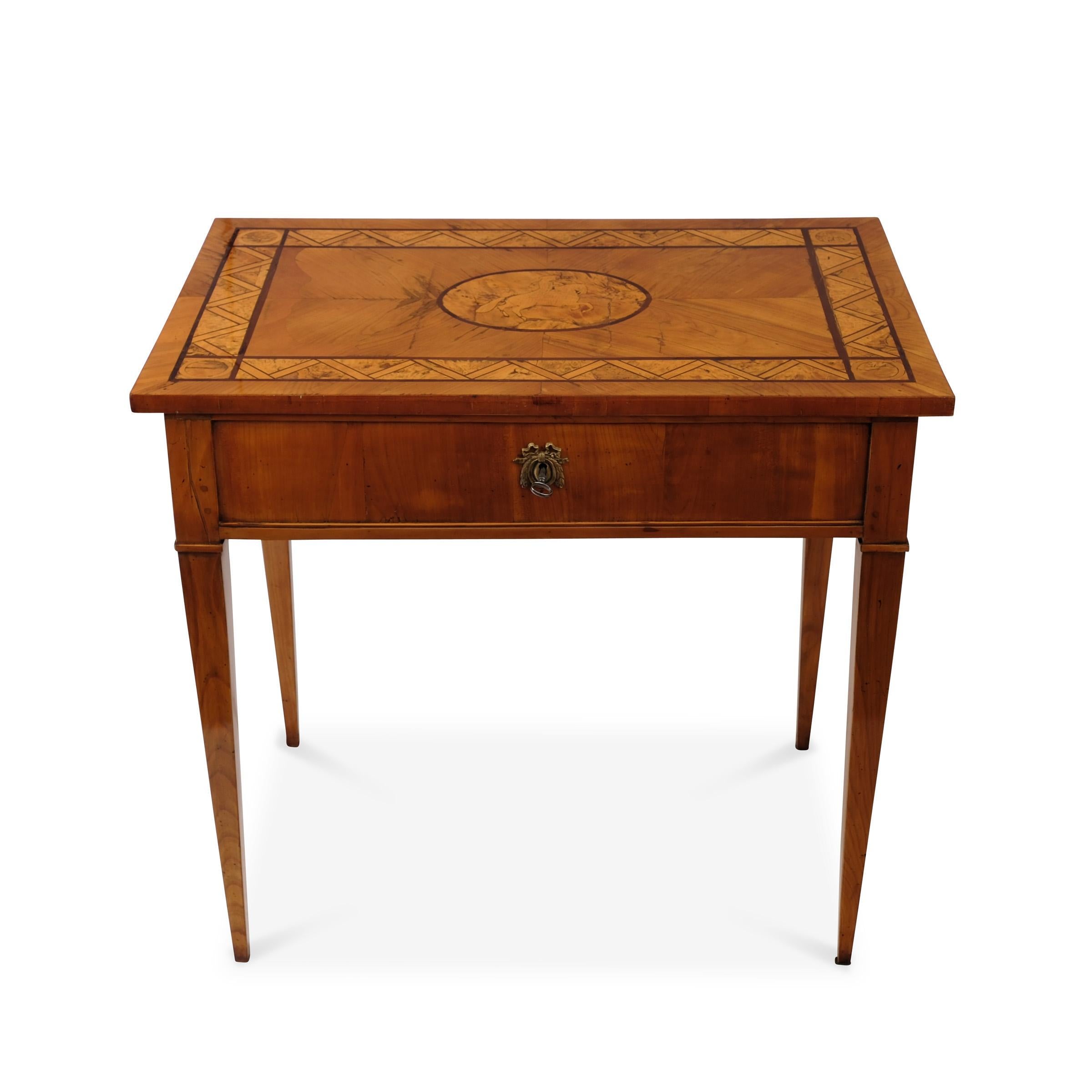 Mirror early 19th Century Empire Vanity Side Table Cherrywood For Sale