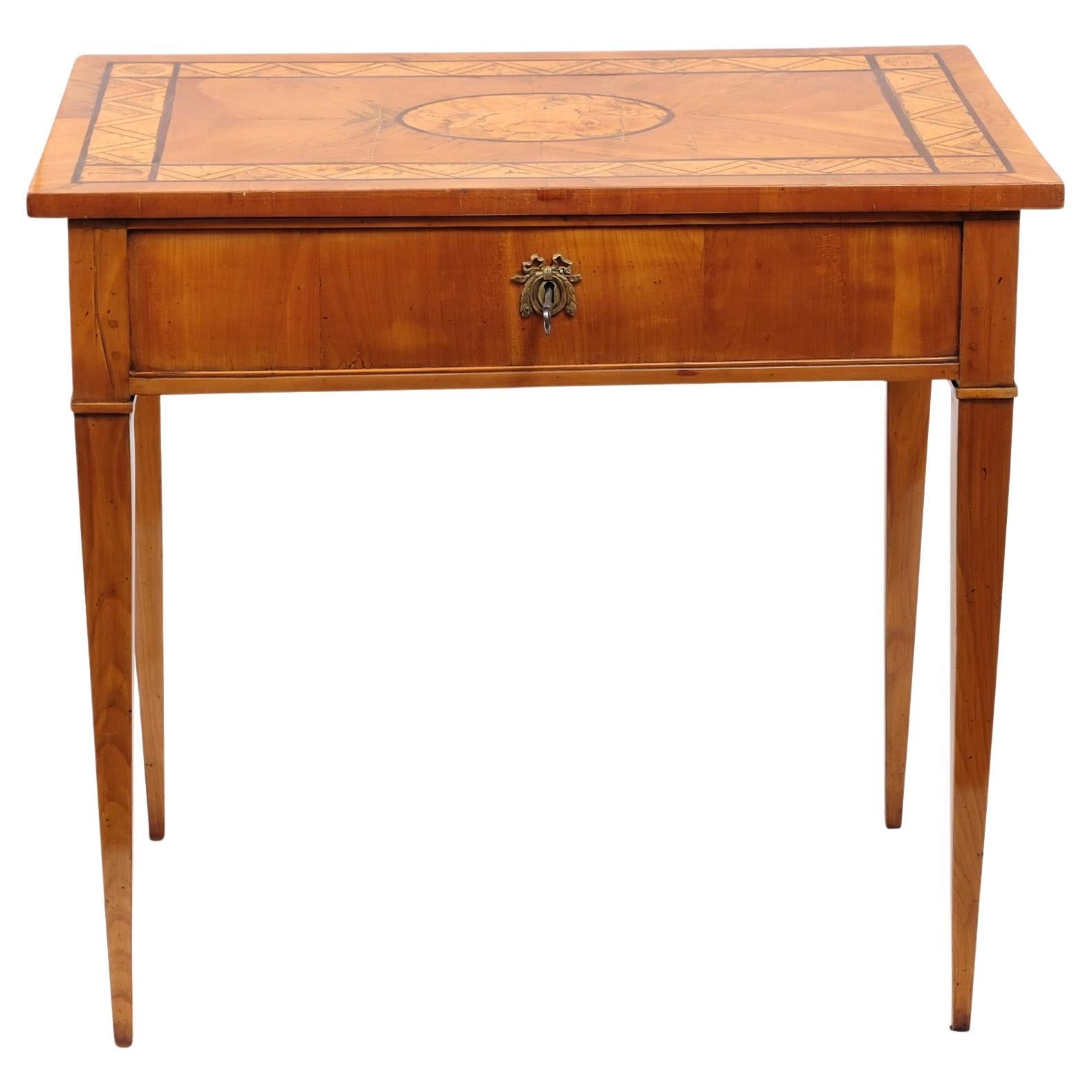 early 19th Century Empire Vanity Side Table Cherrywood For Sale