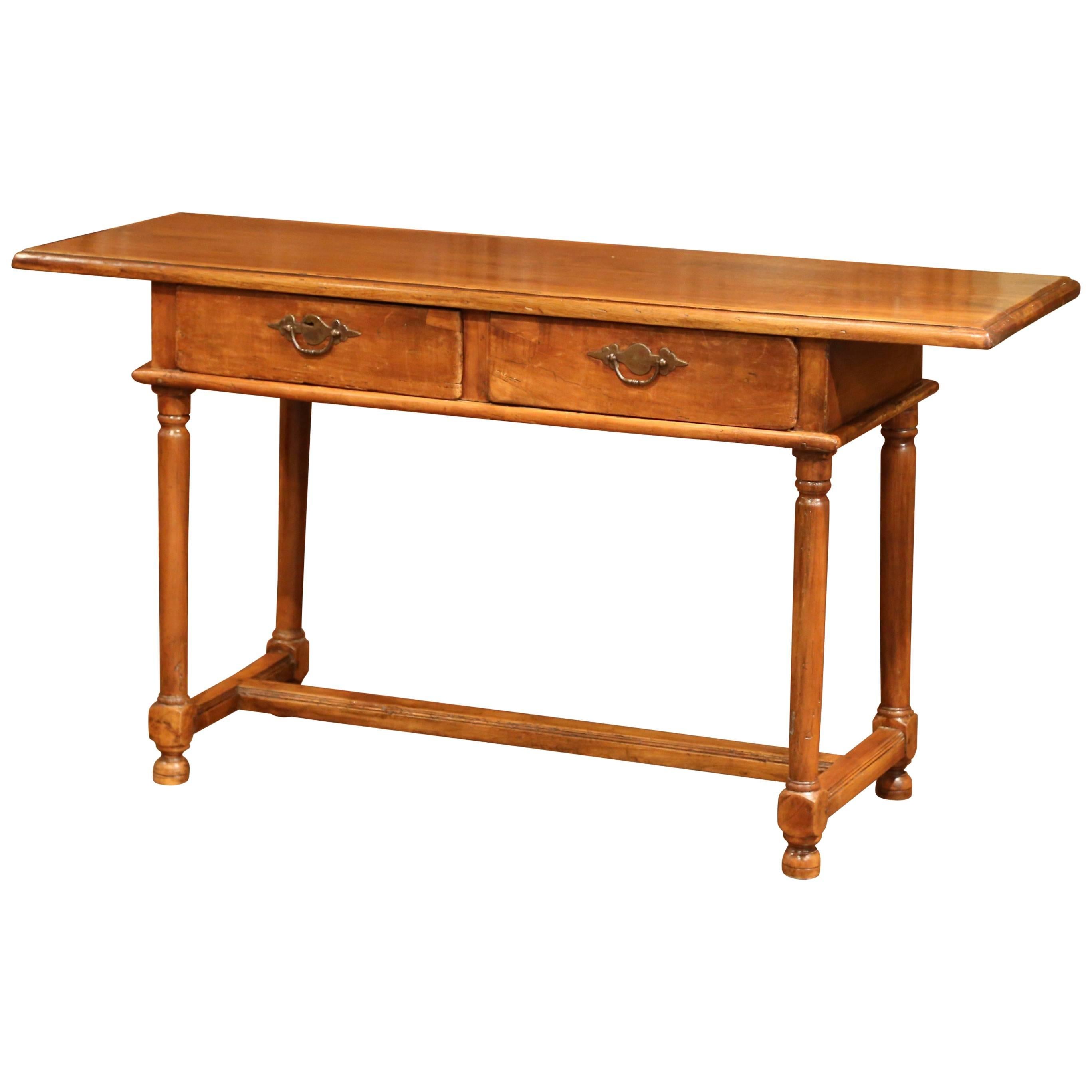 Early 19th Century Empire Walnut Console Table with Drawers