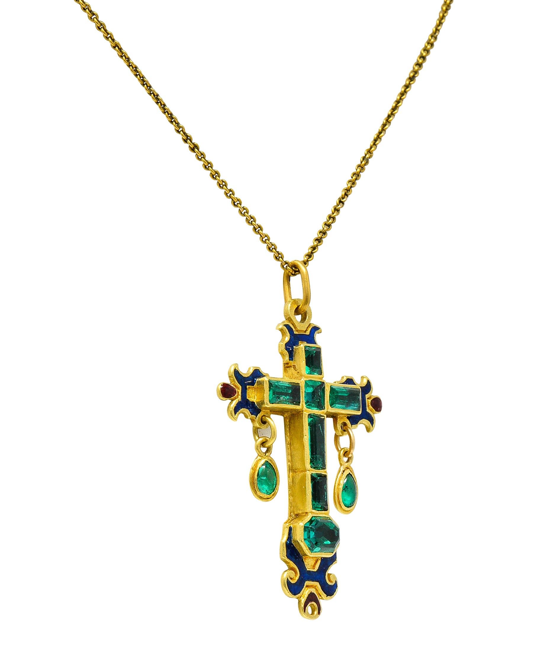 gold and emerald cross