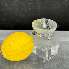 Bol à sel ou salière anglais du début du 19e siècle en agate et argent