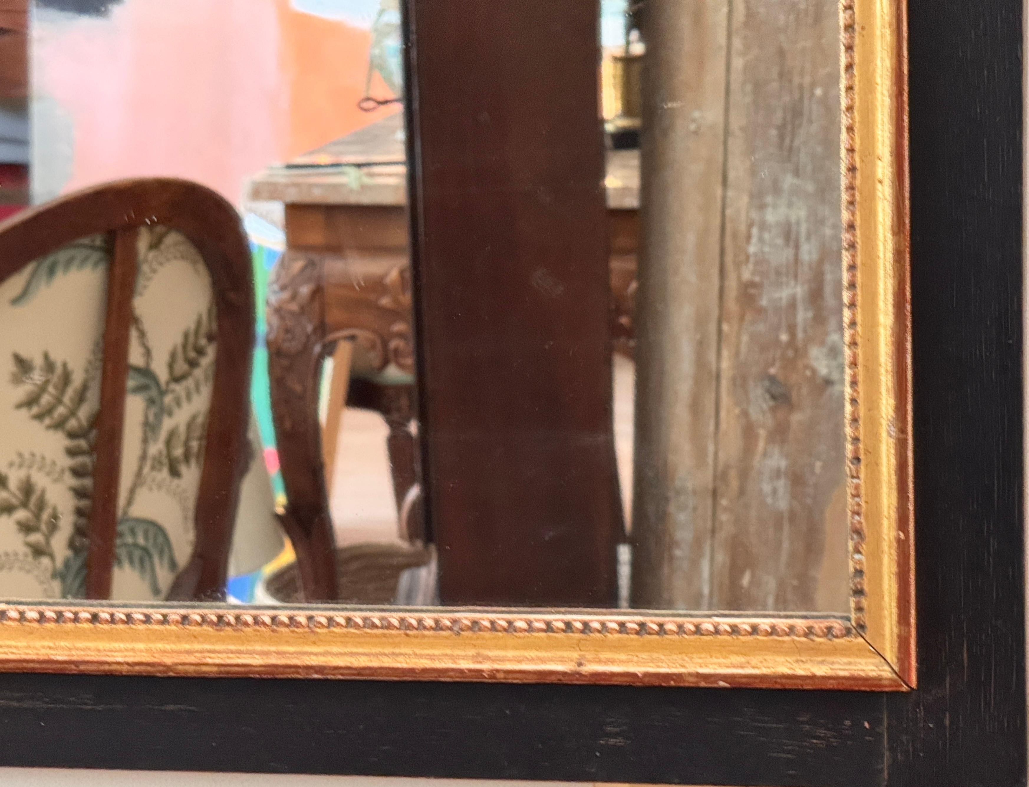 XIXe siècle Miroir d'embarcadère anglais du début du 19e siècle en laque noire en vente