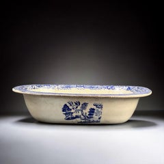 Englische „Blue Willow“-Schale aus dem frühen 19. Jahrhundert, antikes Transferware, ca. 1810–1830