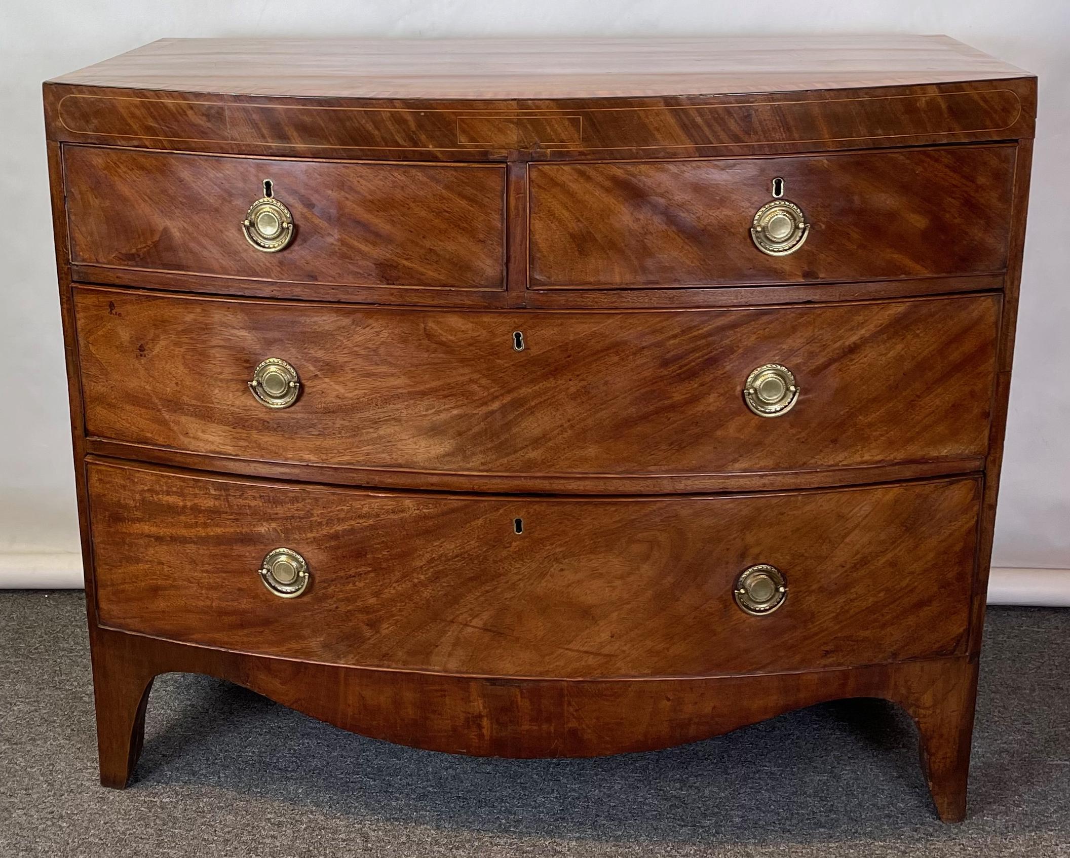 Hand-Crafted Early 19th Century English Bowfront Chest