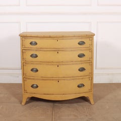 Early 19th Century English Bowfront Chest of Drawers, Faux Bamboo