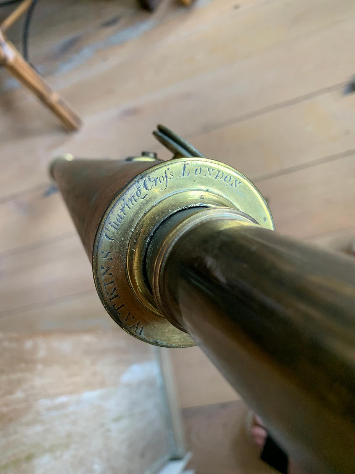 Early 19th Century English Brass Telescope with Folding Tripod For Sale 9