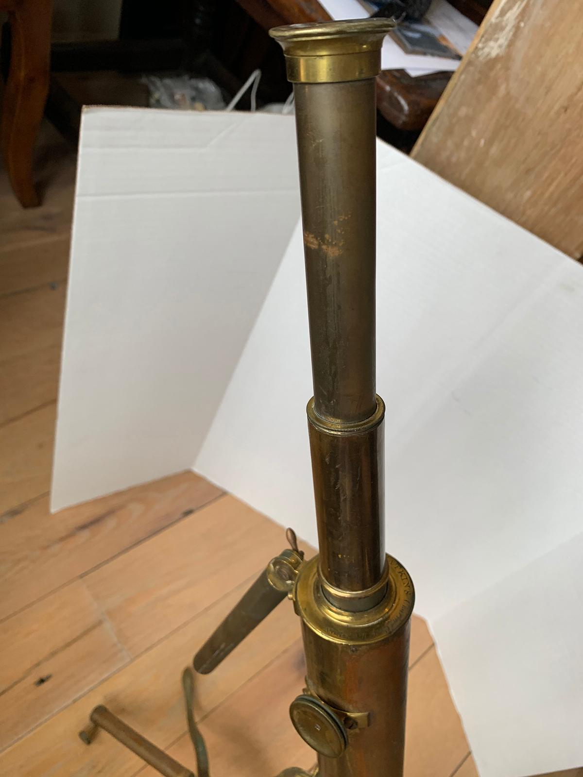 Early 19th Century English Brass Telescope with Folding Tripod For Sale 11
