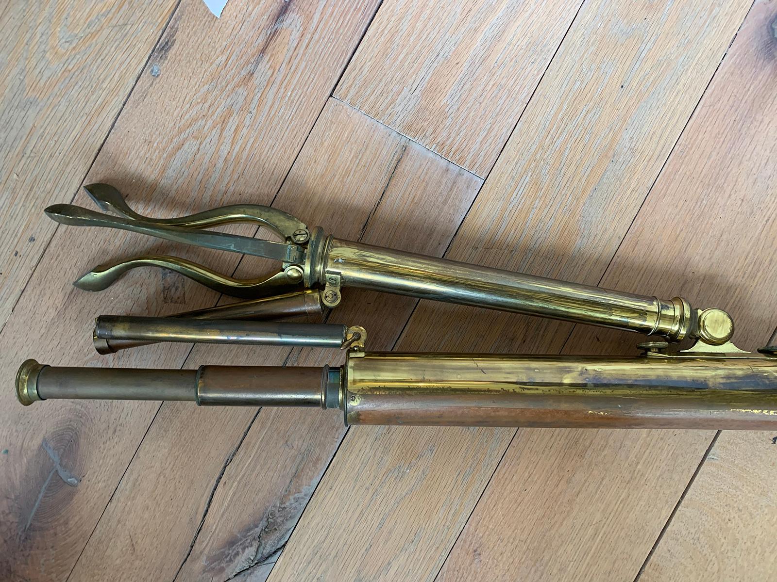 Early 19th Century English Brass Telescope with Folding Tripod For Sale 12