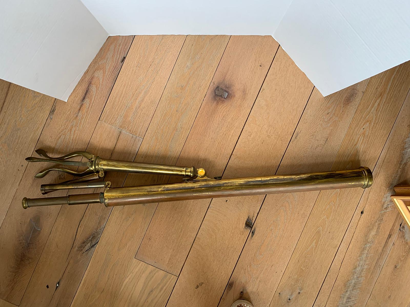 Early 19th Century English Brass Telescope with Folding Tripod For Sale 13