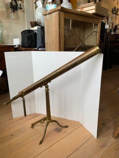 Early 19th Century English Brass Telescope with Folding Tripod