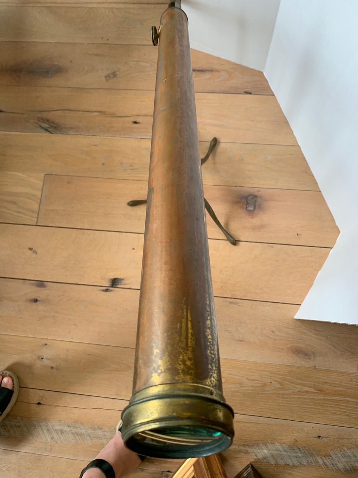 Early 19th Century English Brass Telescope with Folding Tripod For Sale 2