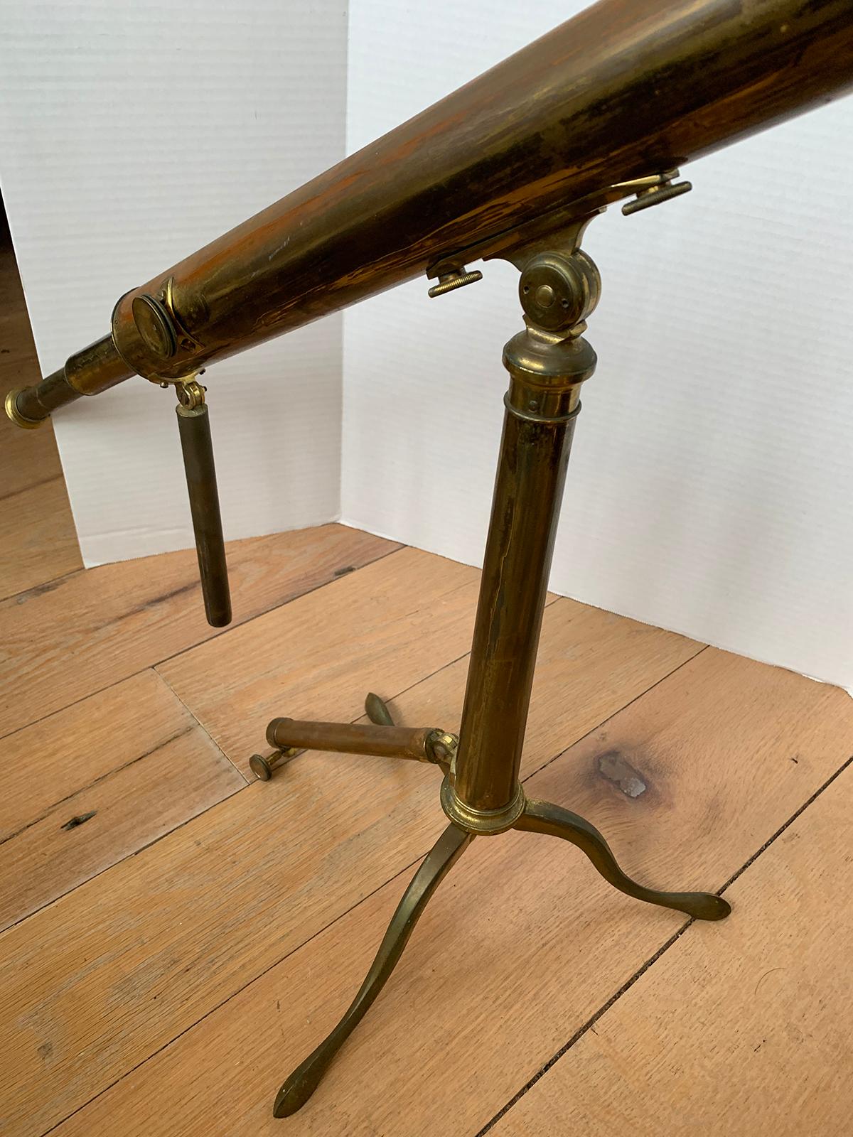 Early 19th Century English Brass Telescope with Folding Tripod For Sale 3