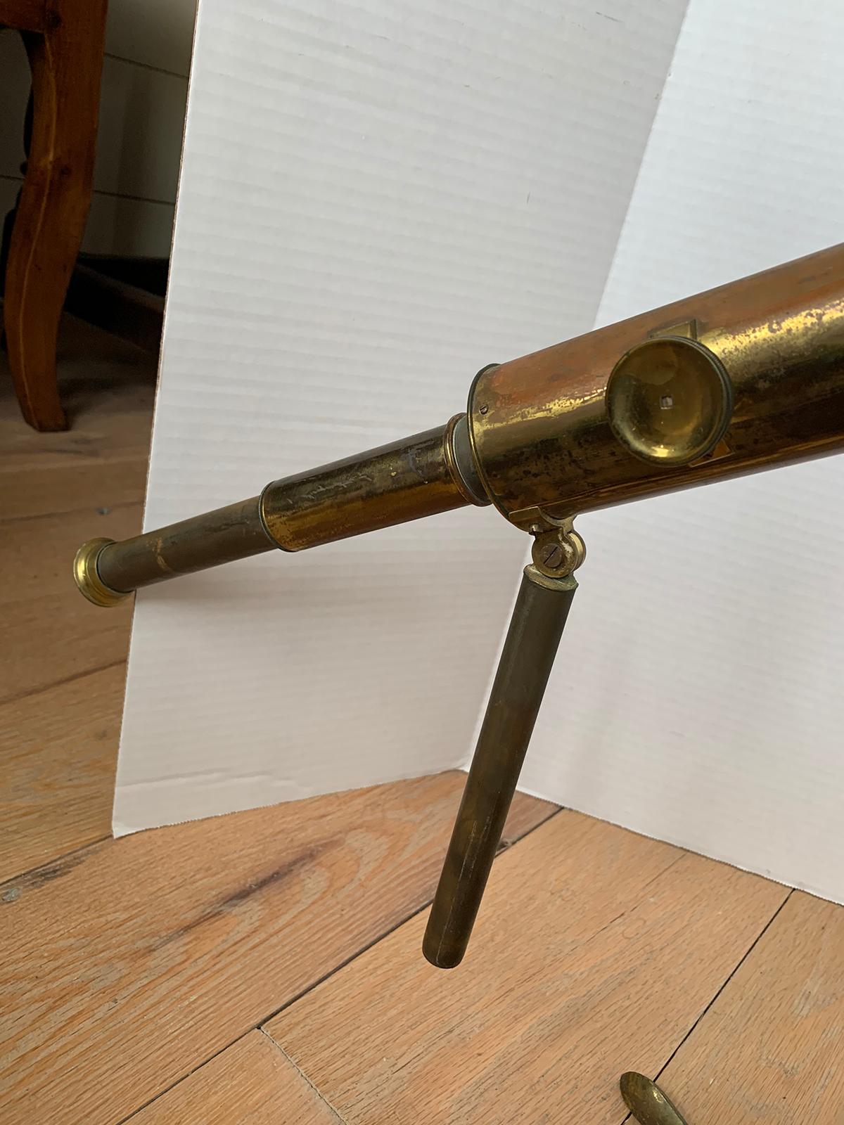 Early 19th Century English Brass Telescope with Folding Tripod For Sale 4