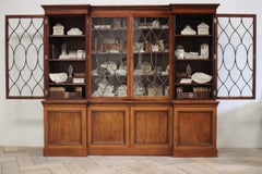 Early 19th Century English Breakfront Library Bookcase in Mahogany