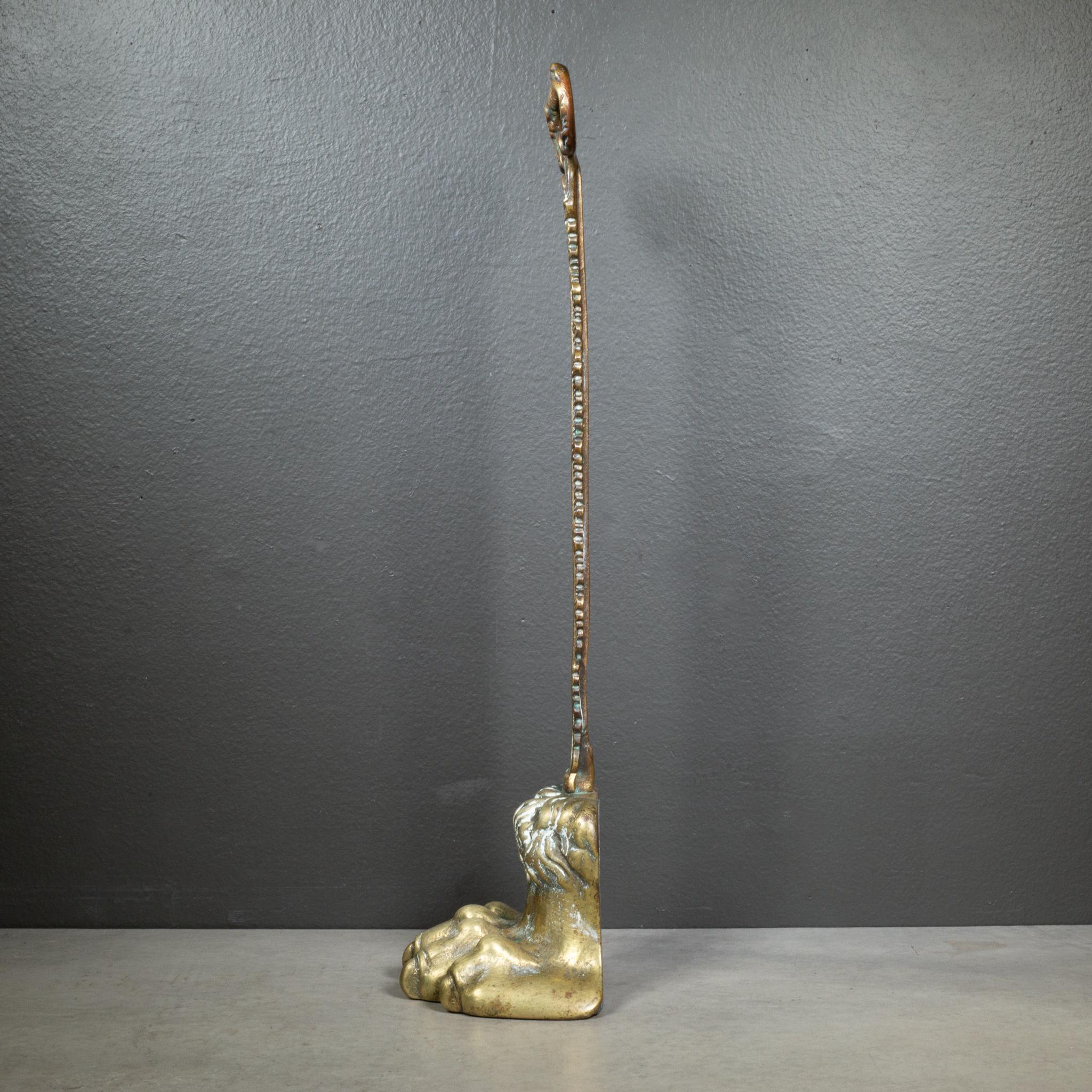 Tope de puerta de pata de león de bronce inglés de principios del siglo XIX c.1800-1850 Victoriano en venta