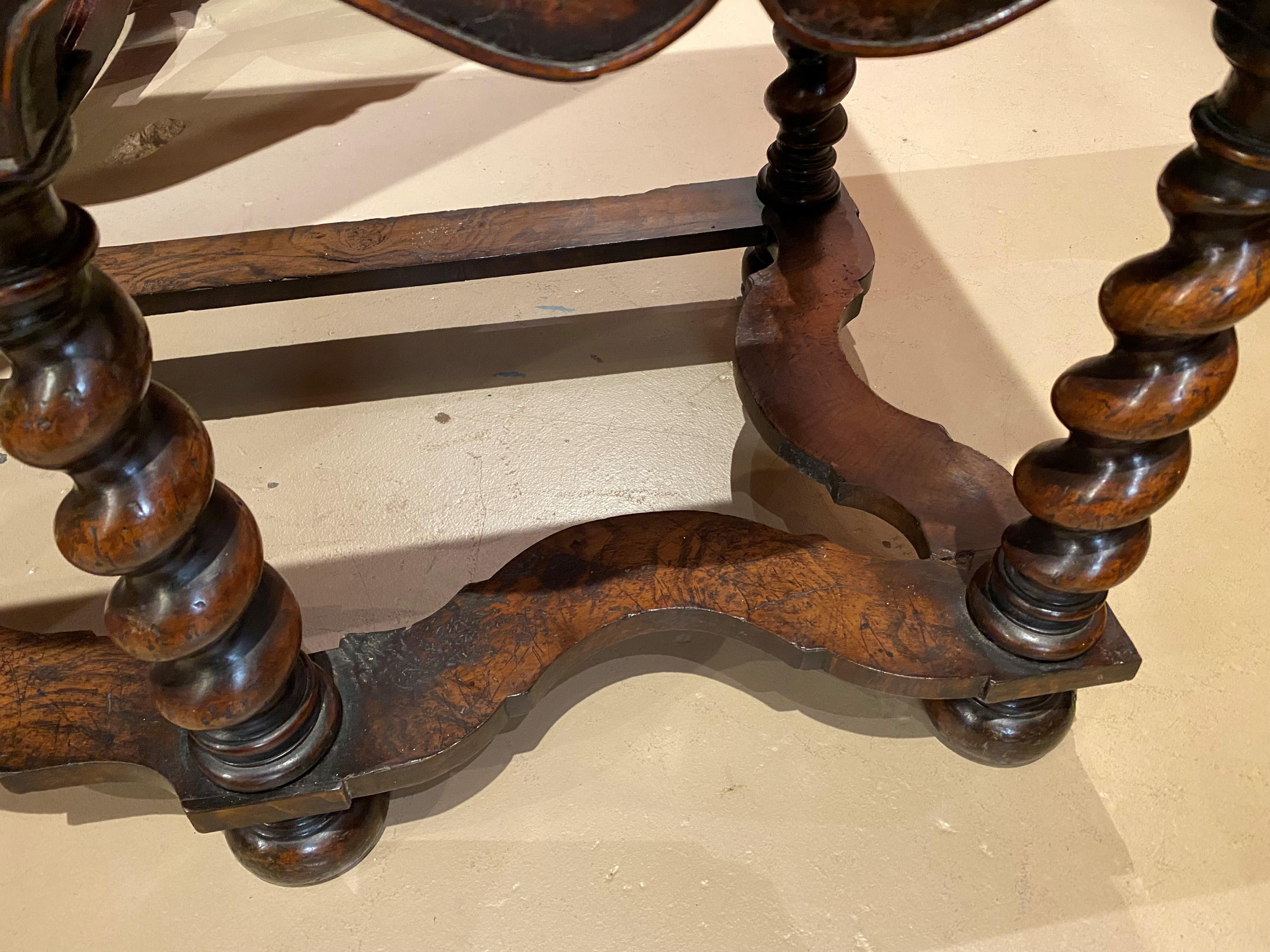 Early 19th Century English Burled Walnut 3-Drawer Sideboard w/ Barley Twist Legs 6