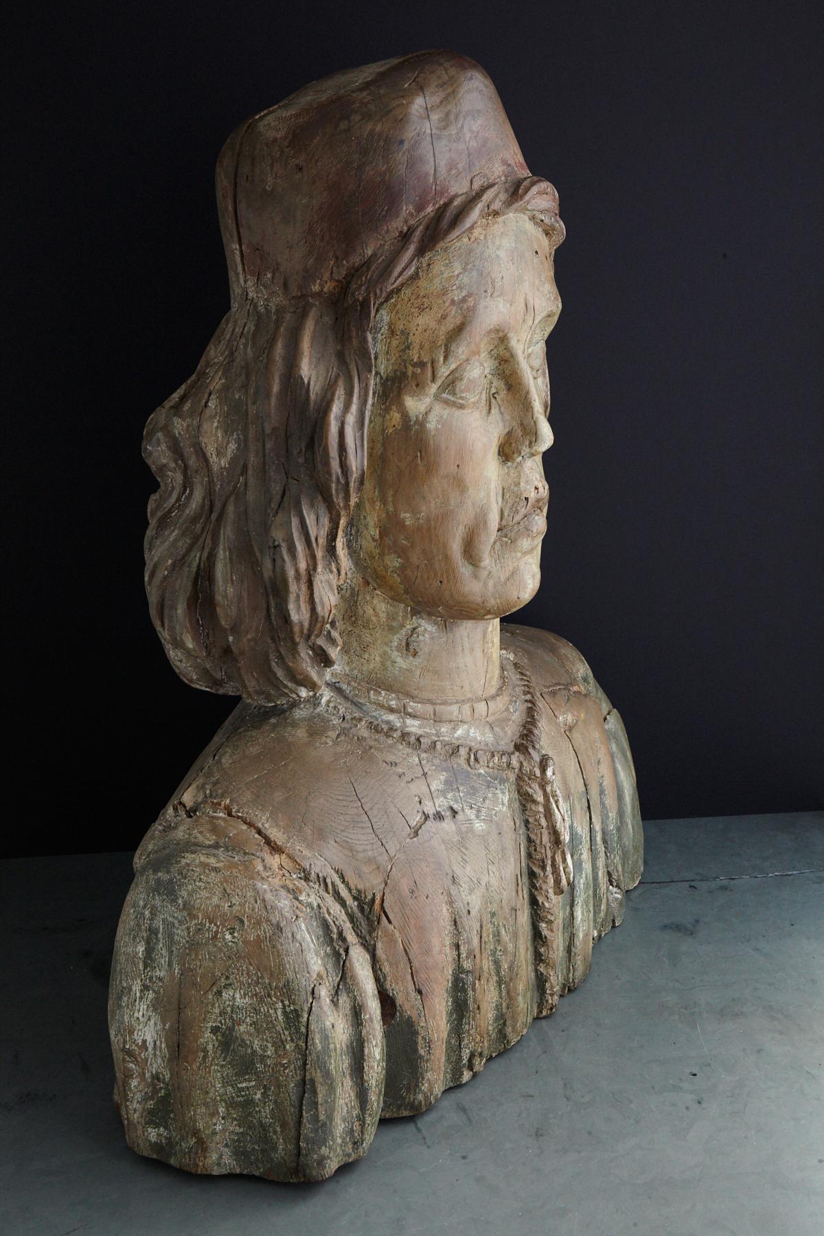 Early 19th Century English Carved Figurehead Depicting the Head of a Merchant 5