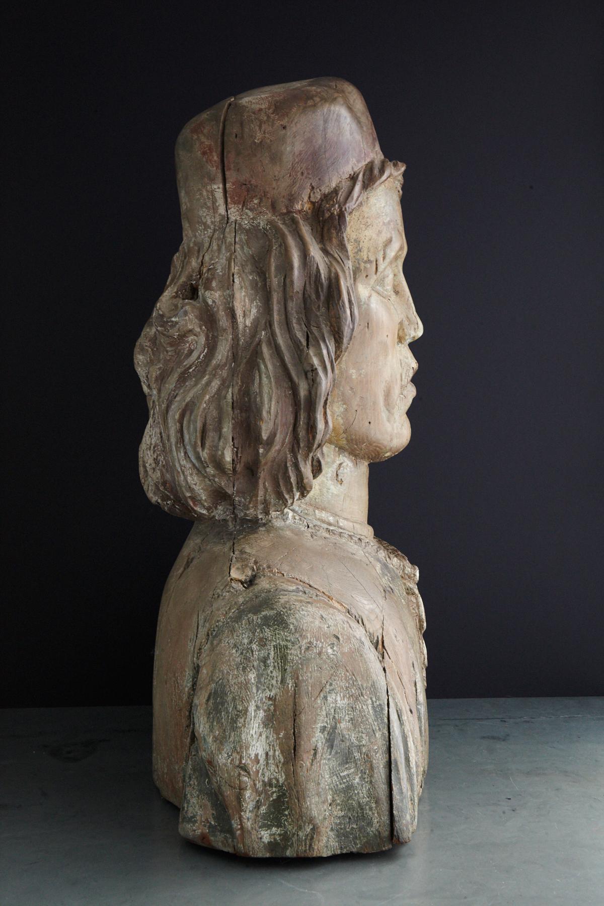 Early 19th Century English Carved Figurehead Depicting the Head of a Merchant 7