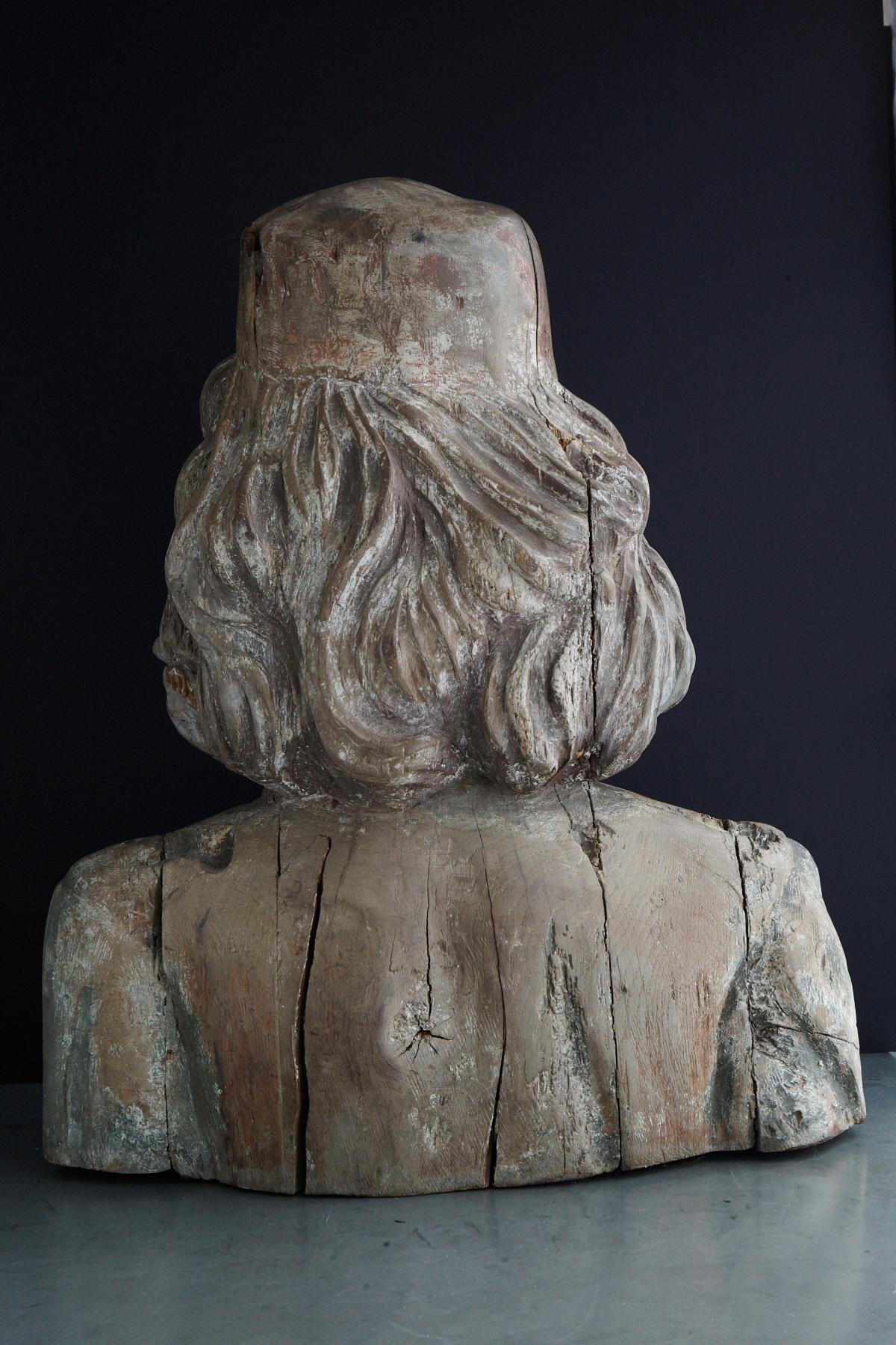 Early 19th Century English Carved Figurehead Depicting the Head of a Merchant 9